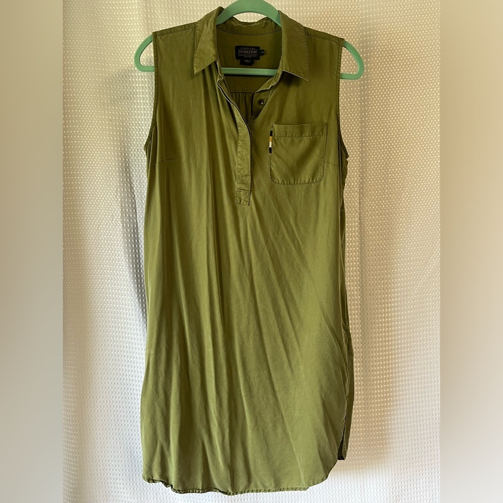 PENDLETON Women's Sleeveless embroidered Medallion Dress;Olive/army green medium - Picture 6 of 11